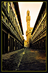 Uffizi Gallery and Tower (sans tourists)