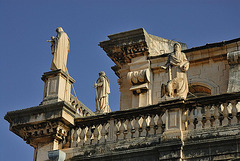 Sculptures on the roof of the St Ignatius Church