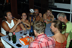 Franz, Franziska, Christian and Anita smoking Shisha