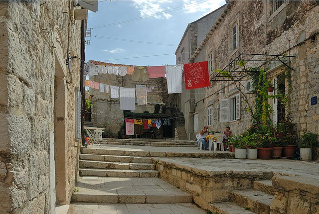 In an yard in the historic city centre of Dubrovnik