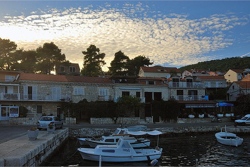 Sunset over Brna on Korčula island