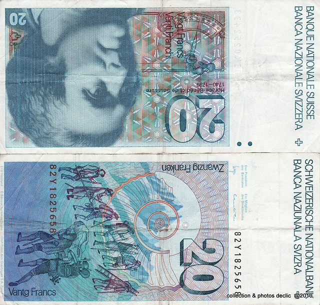 billets de banque SUISSE 20 FRs