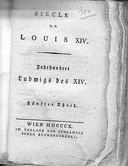Siècle de Louis XIV bilingue 1810