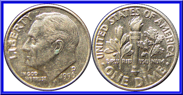 U.S.A. 1 Dime ( 10 Cents ) 1996