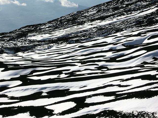 Schnee auf dem Ätna