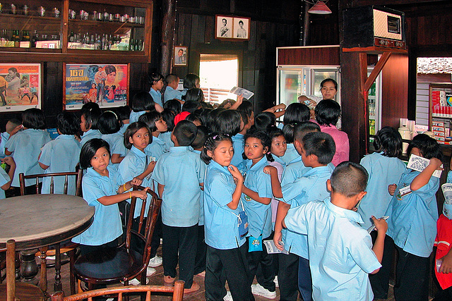 School class visiting Mueang Boran, Ancient Siam