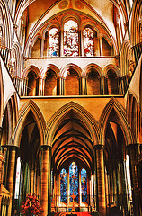 salisbury cathedral choir looking east , built c.1220