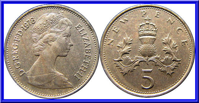 Royaume Uni 5 New Pence 1978