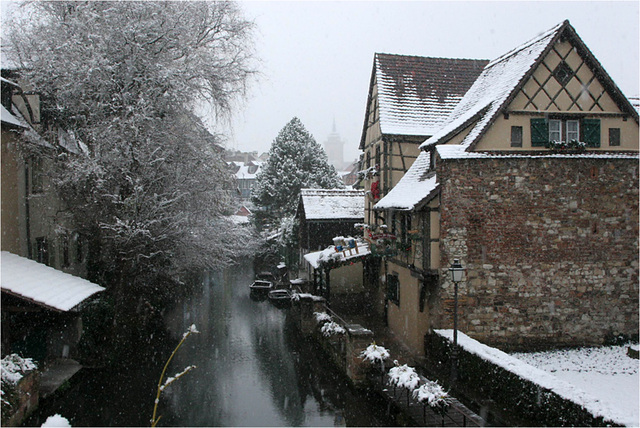 la petite Venise sous la neige : Colmar