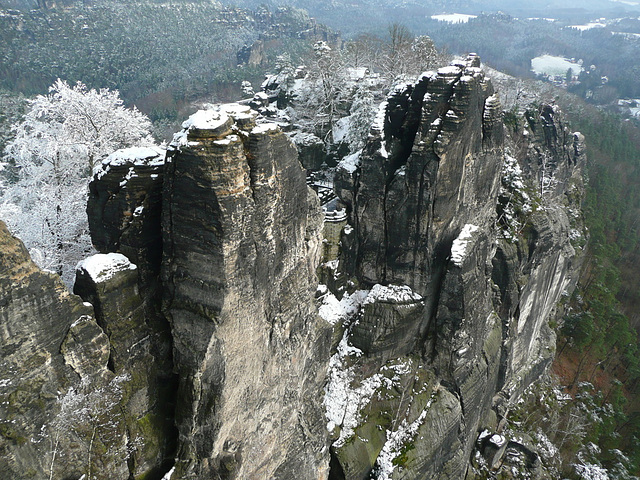 Bastei nach dem ersten Schnee 25.11.2010