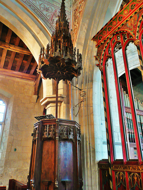 edlesborough c15 pulpit,canopy,screen