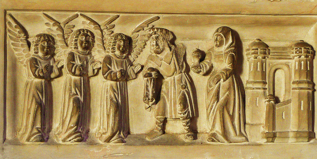 framlingham church, abraham and angels