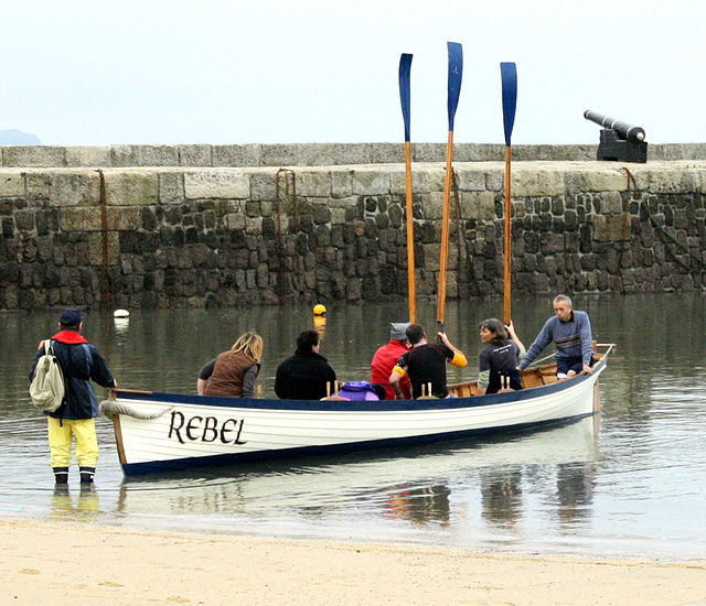 rowing boat in Lyme harbour