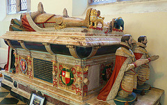 framlingham church,suffolk, surrey tomb,henry howard, earl of surrey beheaded 1547, monument made 1640. his wife , frances de vere died 1577. at their feet here are the 4th duke and his brother northampton