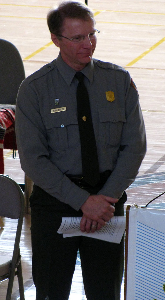 Mark Butler (JTNP Superintendent) at JTNP 75th Anniversary Reception (2212)