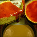 Cheesecake met vanille en aardbeiensaus