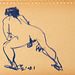 A Quick Nude-drawing男裸身速寫 oil pastel 18x26cm
