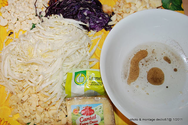 la salade de choux au fromage et pommes