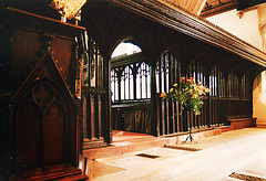 shoreham church, kent, c19 pulpit by blore, c16 rood screen