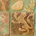 little dunmow c13 tiles,perhaps from stebbing tilery with pseudo mosaic designs. similar incised tiles are known from crauden's chapel in ely