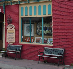 Carpenter's square mall's benches / Cape May, New-Jersey. USA / 19 juillet 2010