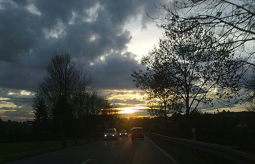 Im Auto unterwegs......