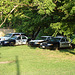 Resting police's cars / Voitures de police au repos - Jewett, Texas. USA. 6 juillet 2010.