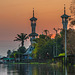 Samunyinam Mosque minarets in sunset light