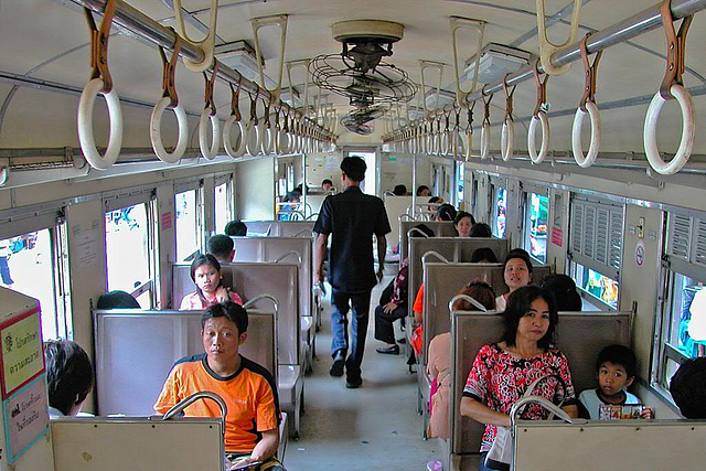 Inside the rail car