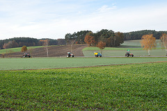 Traktoren auf dem Weg zur Blockade