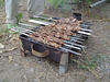 Persian lamb kebab , in a picnic. .