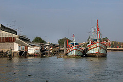 View out the restaurants balcony in Mahachai