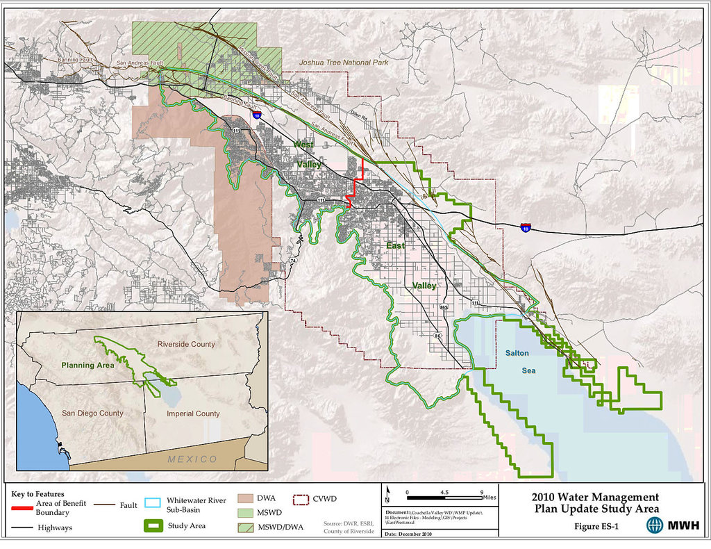 Coachella Valley - 2010 Water Management Plan Update Study Area map