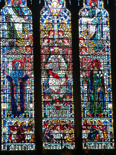 st.etheldreda's, ely place, london  c20 glass by nuttgens