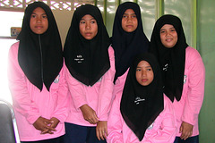 Muslim girls in their school dress