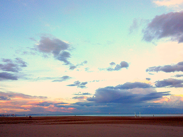 La playa estaba desierta 1.