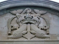 naval war memorial, great lines, chatham, kent, c20external tympanum on one of maufe's post 1945 pavilions