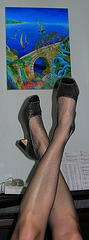 Dame Solfège avec / with permission - Jambes sexy avec talons hauts solfèges / Sexy legs and solfège heels