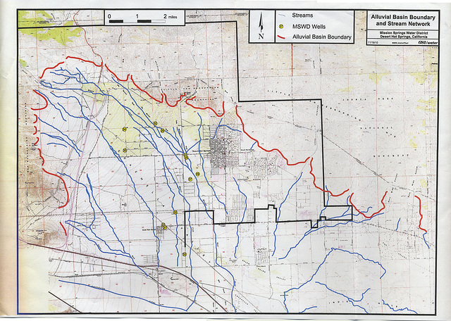 Alluvial Basin Boundary and Stream Network - MSWD