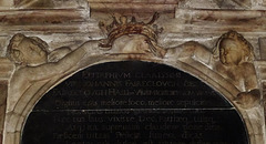 weston church, herts.detail of memorial of john fairclough, 1630