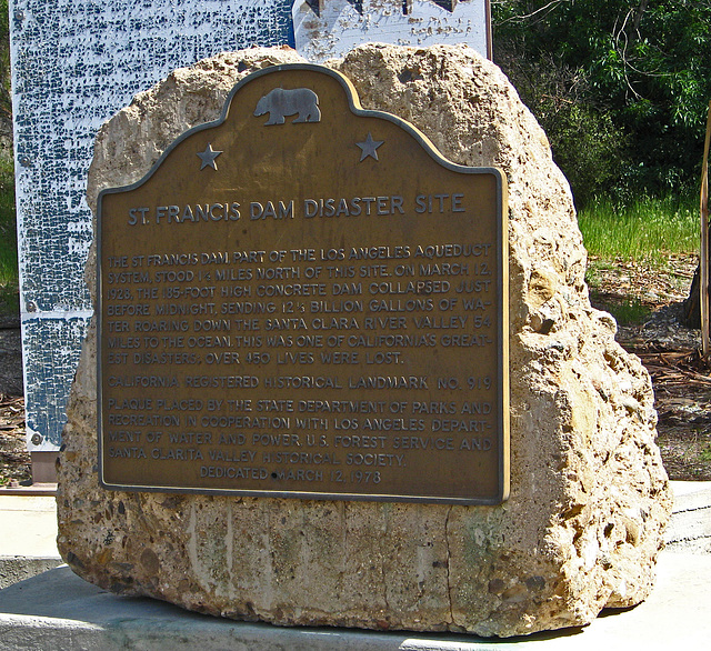 St Francis Dam Disaster Plaque (1612)