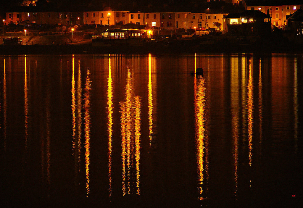 Lights across water