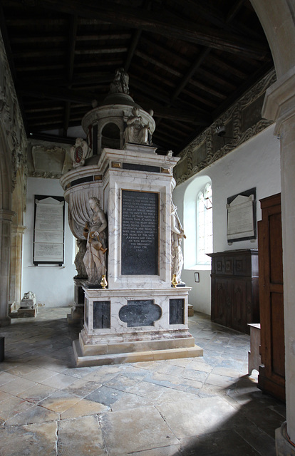 Monument to Sir Anthony Mildmay, Saint Leonard's Church, Apethorpe, Northamptonshire