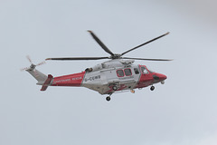 AgustaWestland AW139 Coastguard helicopter (G-CGWB) at Weymouth Beach.
