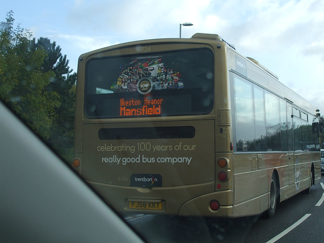 DSCF6267 Trent Barton 724 (FJ58 KKT) in Sutton-in-Ashfield - 9 Oct 2014