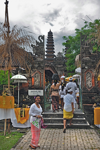 Walking to the second step of the ceremony