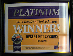 RV West Platinum Award for Desert Hot Springs