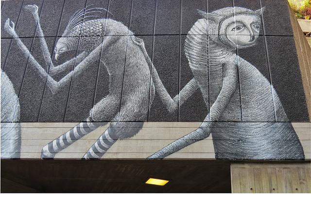 murals on the purcell room, south bank centre, london