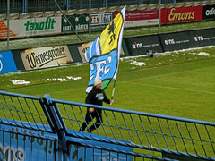 Gerdl - eine Instanz in Chemnitz - auf seiner Stadionrunde vorm Heimspiel gegen Kaiserslautern