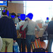 Big potbelly and mature bum -  Grosse bédaine et fesses mature - PET  Montreal airport. 18/10/2008 - Cabezas azul /Anonymous blue heads / Têtes anonymes en bleu.